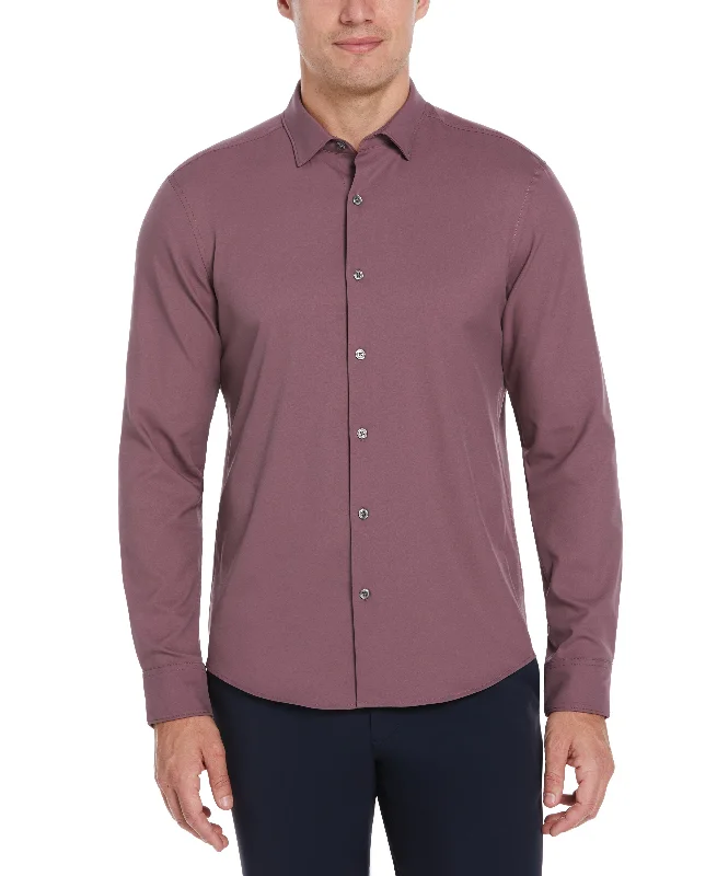 Untucked Total Stretch Slim Fit Solid Shirt - Purple Stylish Men's Neon