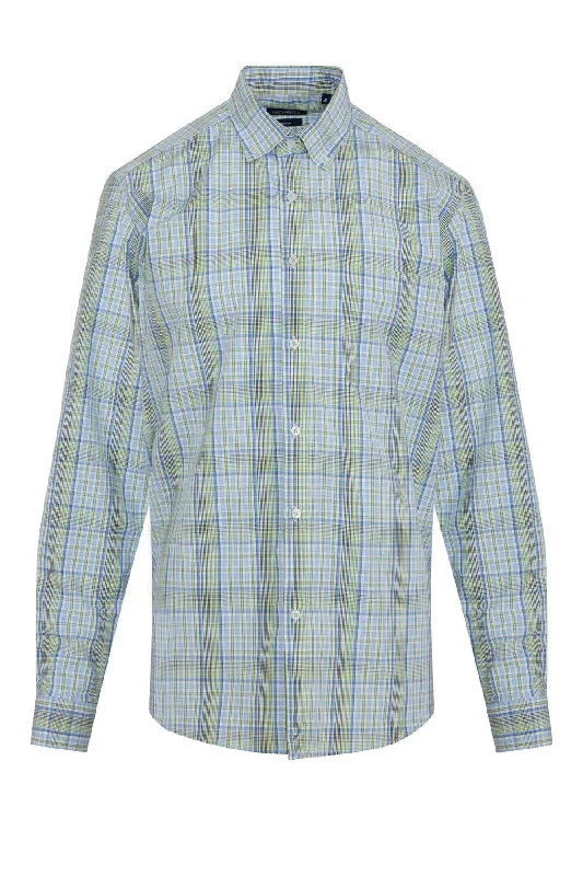 Classic Fit Long Sleeve Cotton Green Plaid Casual Shirt Lumberjack