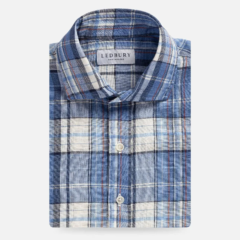 The Blue Lavoie Linen Plaid Custom Shirt Adventure