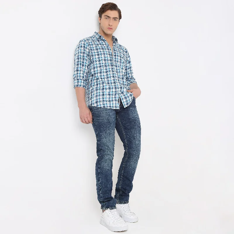 Regular Fit Checkered Shirt Casual Men's Short