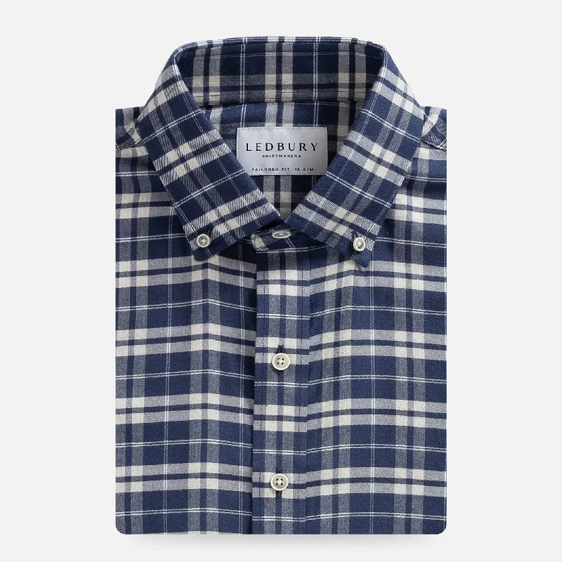 The Navy Hartford Stretch Plaid Casual Shirt Bold Men's Animal