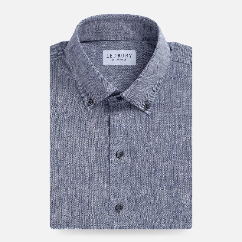 The Navy Blue Sandoval Oxford Chambray Custom Shirt Cool Men's Skate