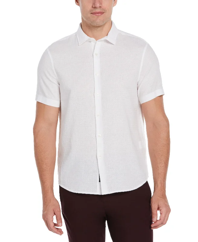 Linen Dobby Short Sleeve Shirt Modern Men's Geometric