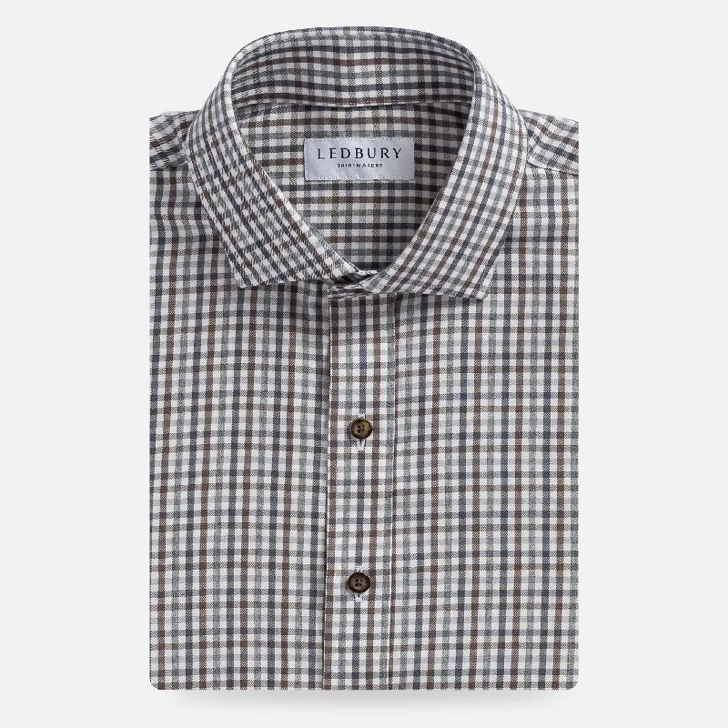 The Steel Grey Levine Brushed Cotton Custom Shirt Monochromatic All