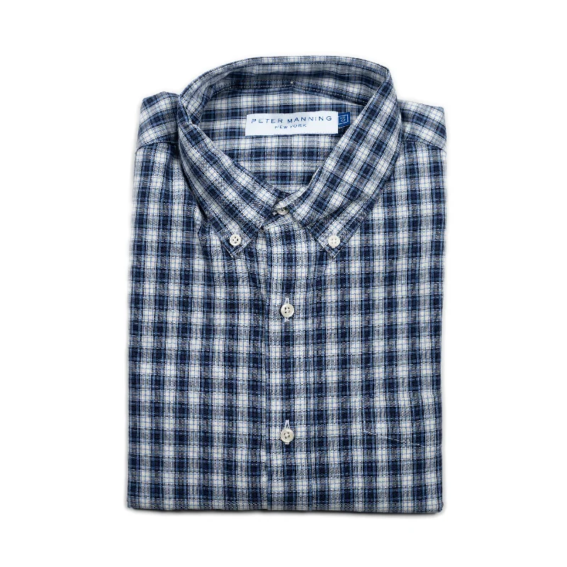 Everyday Stretch Oxford Standard Fit -  Blue White Tattersall Beach