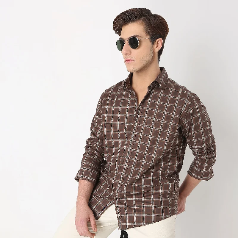 Regular Fit Checkered Shirt Rugged Men's Outdoor 