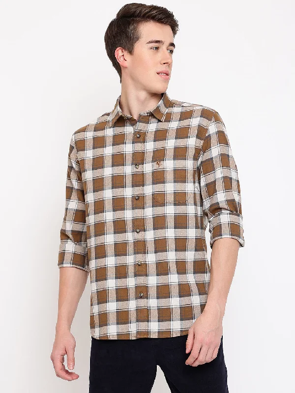 Men's Brown Casual Big Checks Full Sleeve Shirt Lumberjack