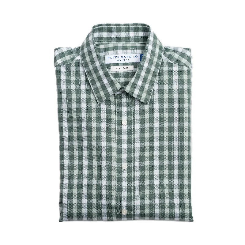 Easy Care Everyday Shirt - Olive Plaid Edgy Men's Punk