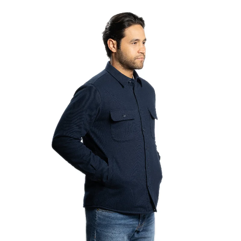 Flannel Jackets - Navy Elegant Men's Cashmere