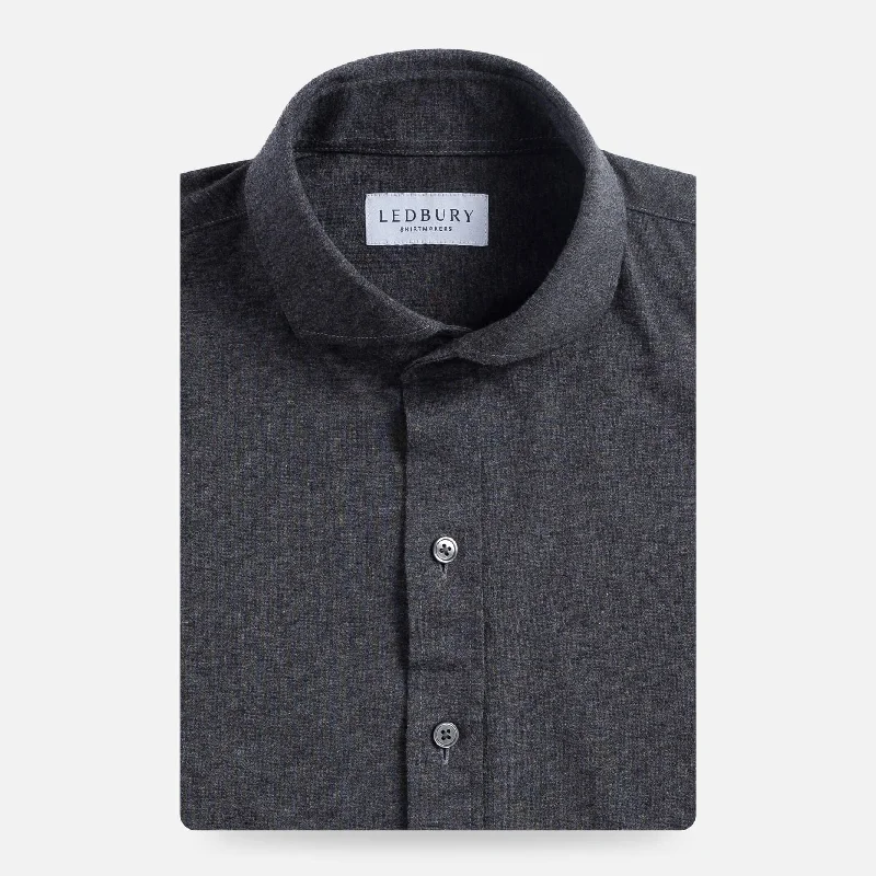 The Charcoal Heather Renton Brushed Jersey Custom Shirt Tailored