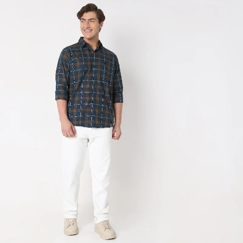 Regular Fit Checkered Shirt Sharp Men's Italian