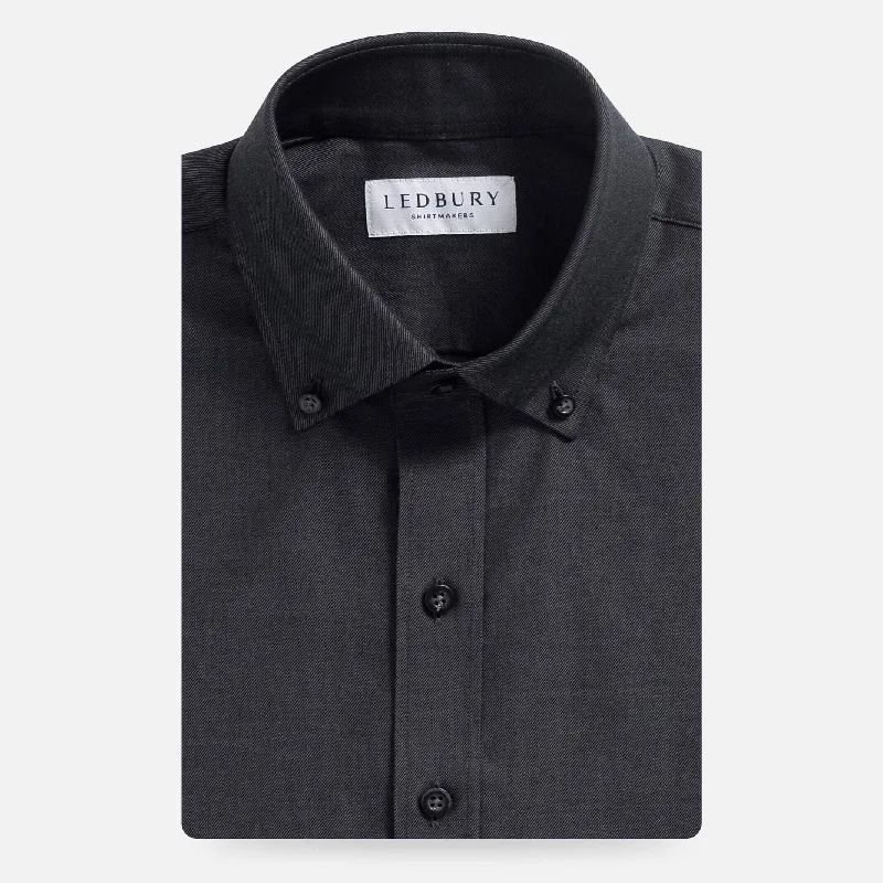 The Dark Grey Malone Washed Twill Custom Shirt Bold Men's Statement