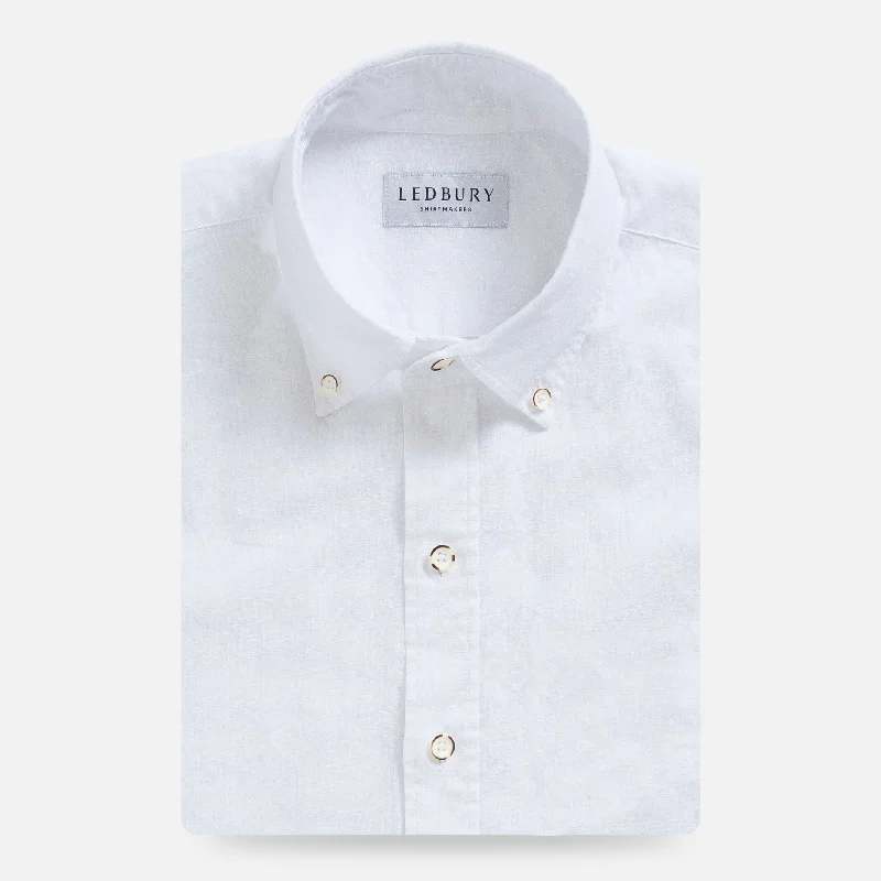 The White Barretto Cotton Linen Custom Shirt Bohemian Men's Free