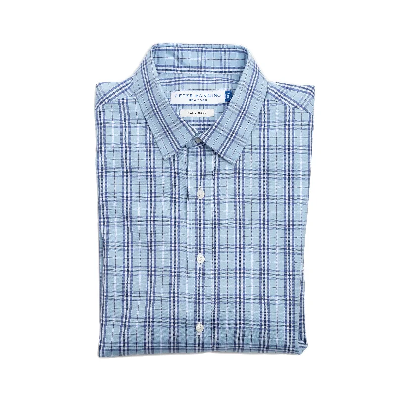 Easy Care Everyday Shirt - Blue Plaid Tough Men's Tactical