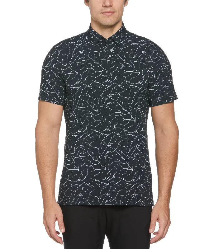 Total Stretch Abstract Strokes Shirt Bold Men's Animal