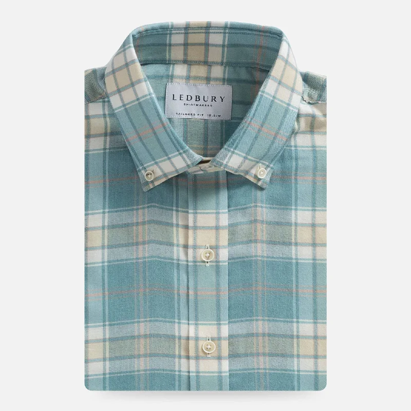 The Blue Mist Hartford Stretch Plaid Casual Shirt Casual Men's Loose