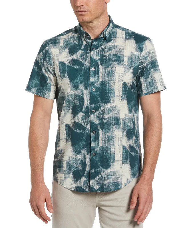 Tua X Perry Ellis Collaboration Palm Print Textured Shirt Adventure