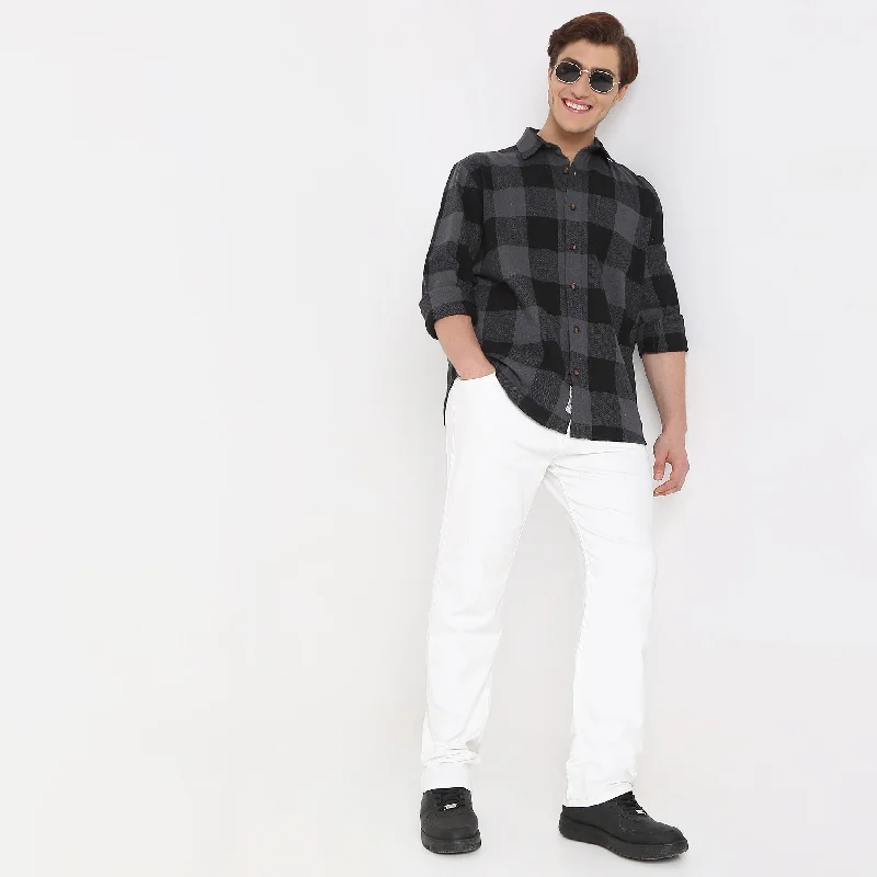 Regular Fit Checkered Shirt Tough Men's Military