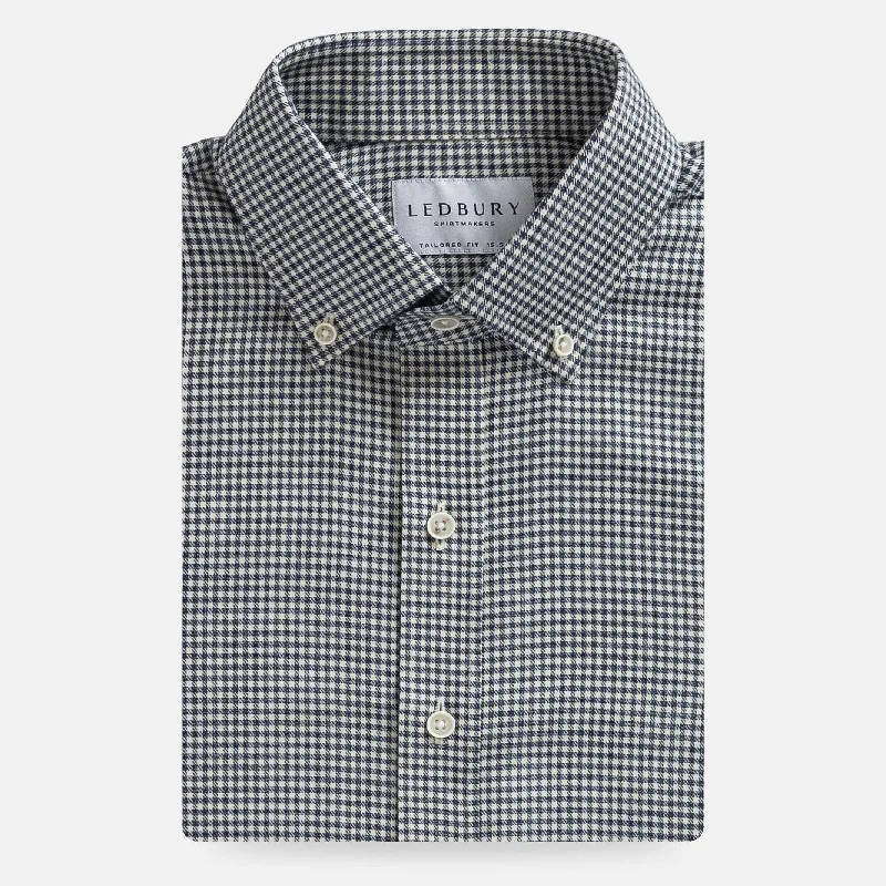 The Vintage Navy Berkshire Gingham Casual Shirt Youthful Men's Pop