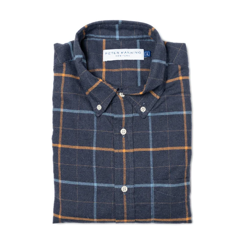 Everyday Flannels - Navy Windowpane Laid