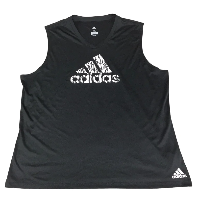 Athletic Tank Top By Adidas In Black, Size: Xl Sleek Men's Contemporary 