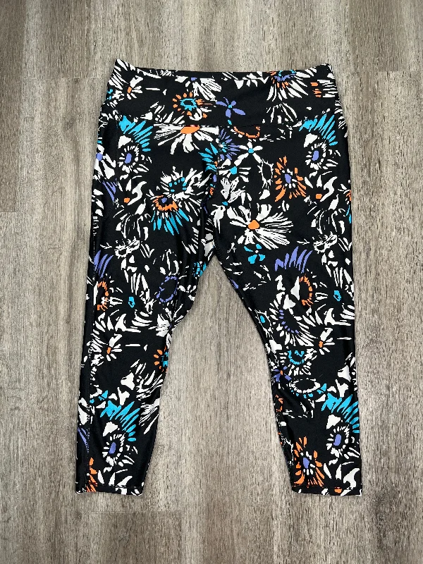 Floral Print Athletic Leggings Under Armour, Size 3x Laid