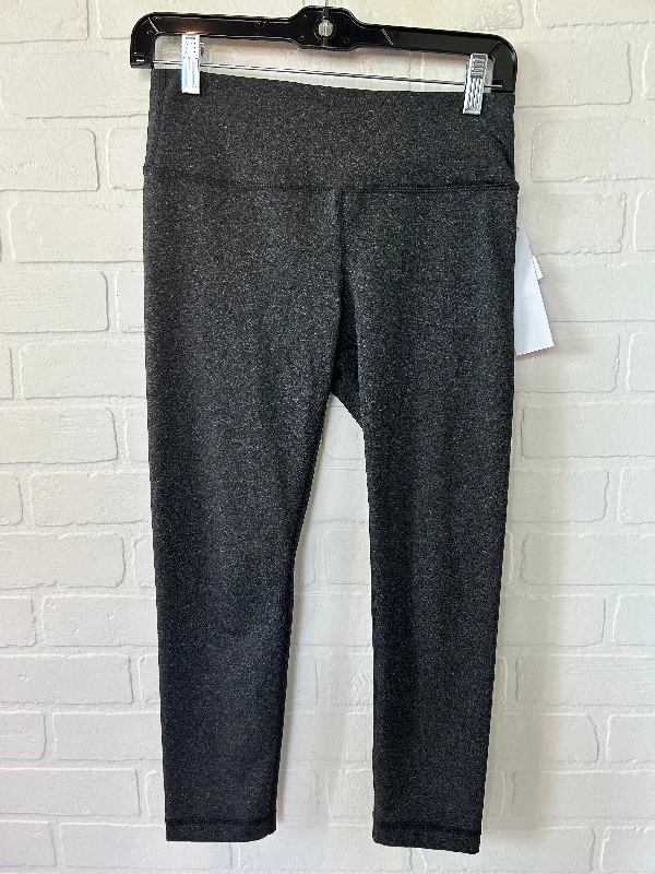 Grey Athletic Leggings Capris 90 Degrees By Reflex, Size 4 Cool Men's Distressed