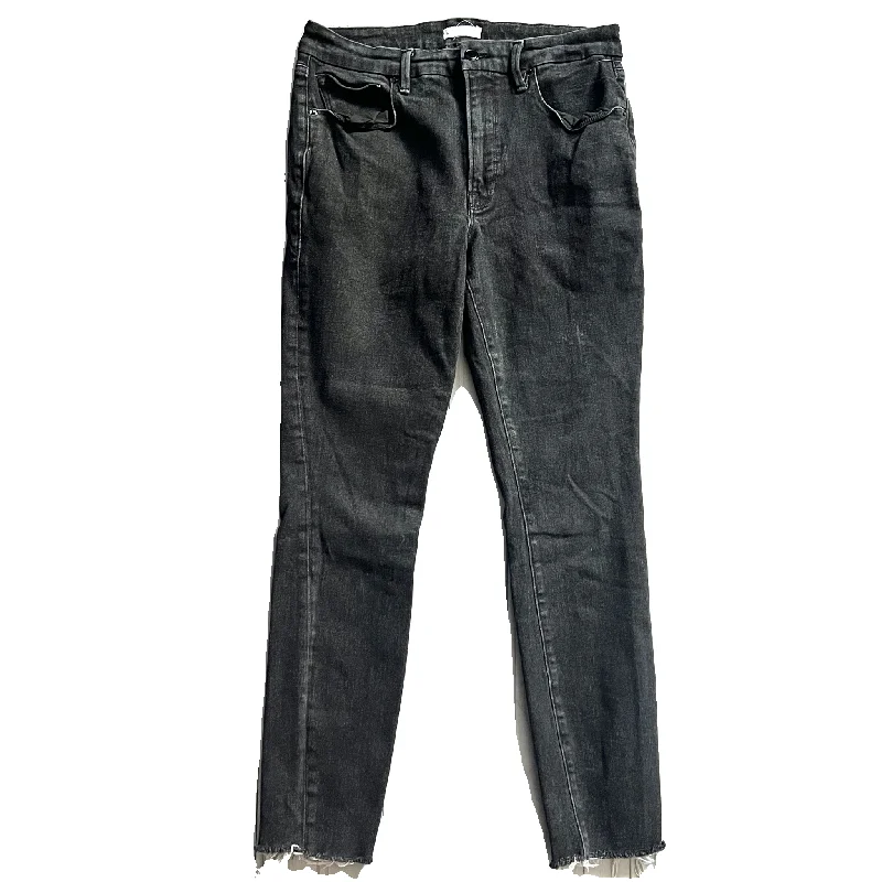 Jeans Straight By Good American In Black Denim, Size: 10 Modern Men's Tech