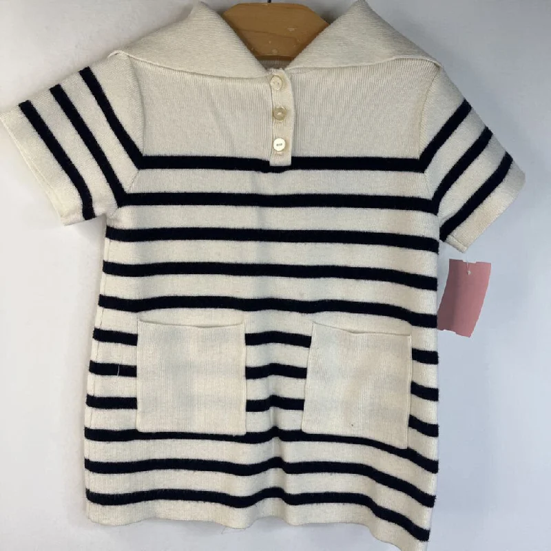 Size 12-18m: Zara White/Blue Striped Collared T-Shirt Traditional Men's Country