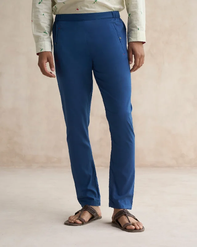 Kurta Pants - Navy Polished Men's Satin