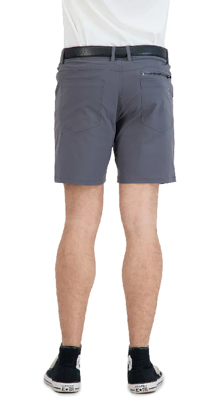 Everyday Stretch Shorts with a Comfortable Built-In Liner - Denim Style- Grey Minimalist Men's Casual 