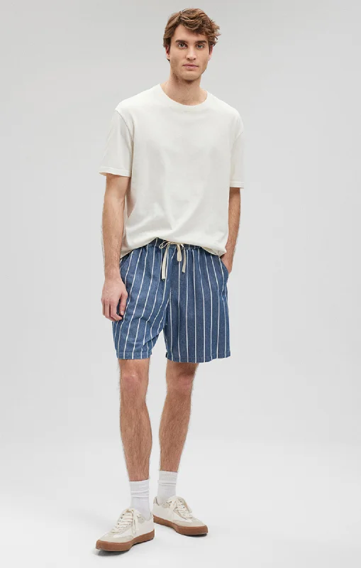 STRIPED SHORTS IN INDIGO Trendy Men's Scandinavian