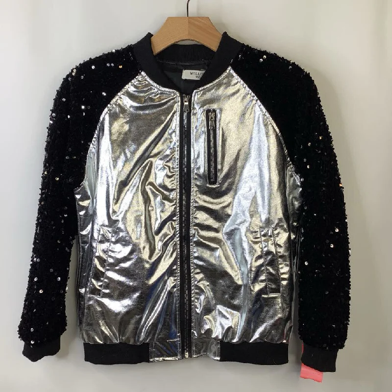 Size 12 (150): Welaken Silver Black Sequin Light Jacket Dapper Men's 1920S