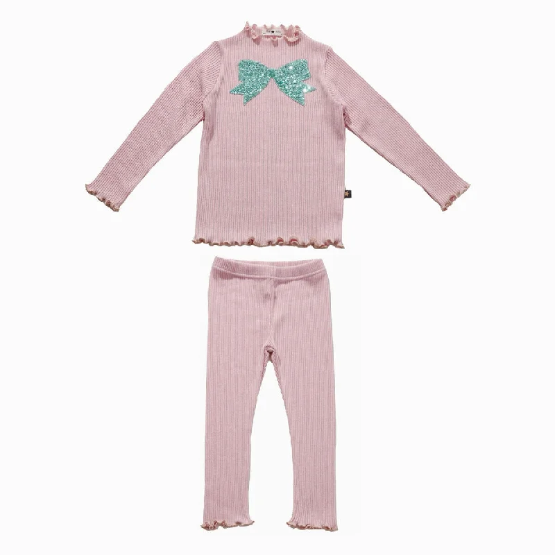 Pink Ribbed Set Bohemian Men's Free