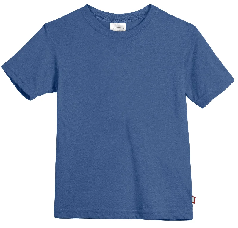 Boys Soft Organic Cotton Jersey Short Sleeve Crew Tee | Smurf Modern Men's Tech