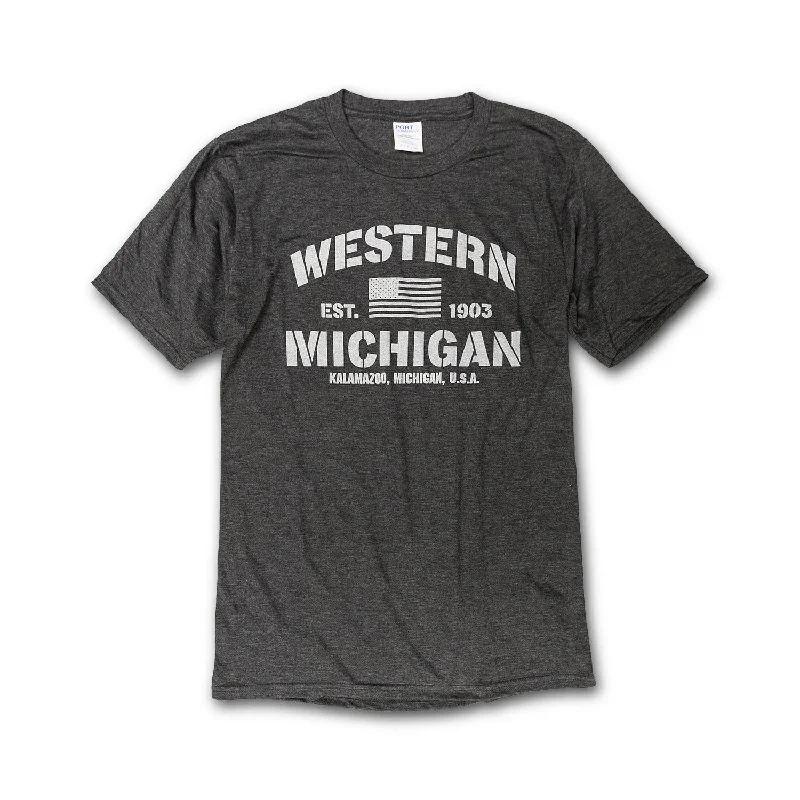 Western Michigan Stencil Tee British Gentleman Style