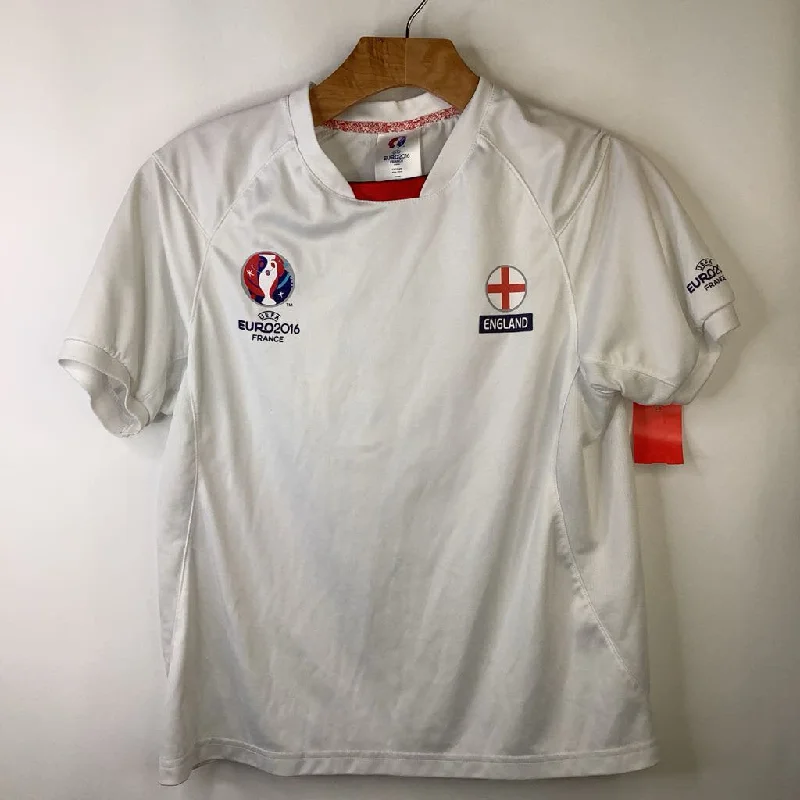 Size 11-12: UEFA White Soccer Jersey Euro 2016 - England Beach