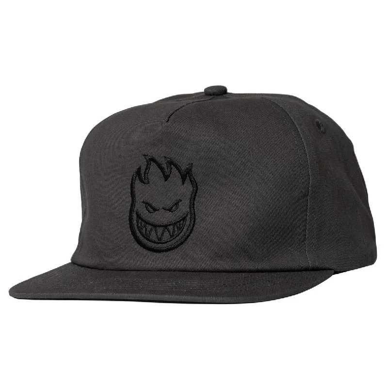 Spitfire Bighead Snapback Hat - Charcoal/Black Preppy Men's College