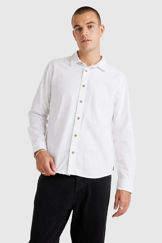 Base Linen Long Sleeve White Cozy Men's Winter