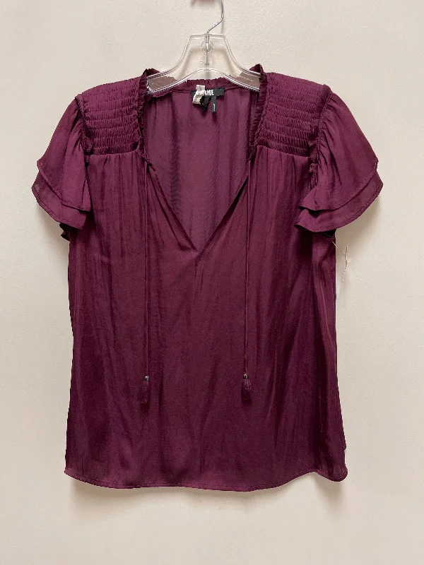 Top Short Sleeve Designer By Paige In Purple, Size: S Rugged Men's Outdoor 