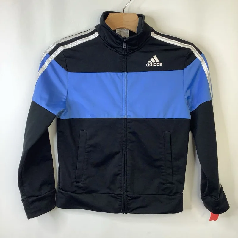 Size 8: Adidas Black & Light Blue Zip-up Training Jacket Organic