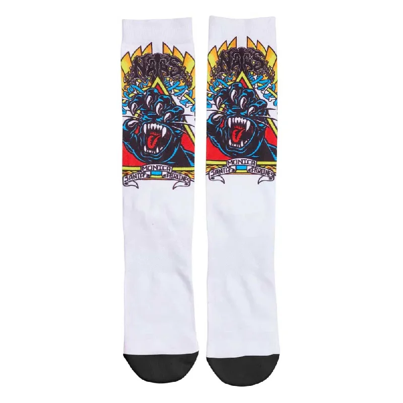 Santa Cruz Natas Screaming Panther Dress Socks - White Bold Men's Statement