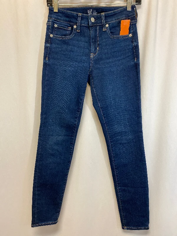 Jeans Skinny By Gap In Blue Denim, Size: 0 Sporty Men's Athleisure 