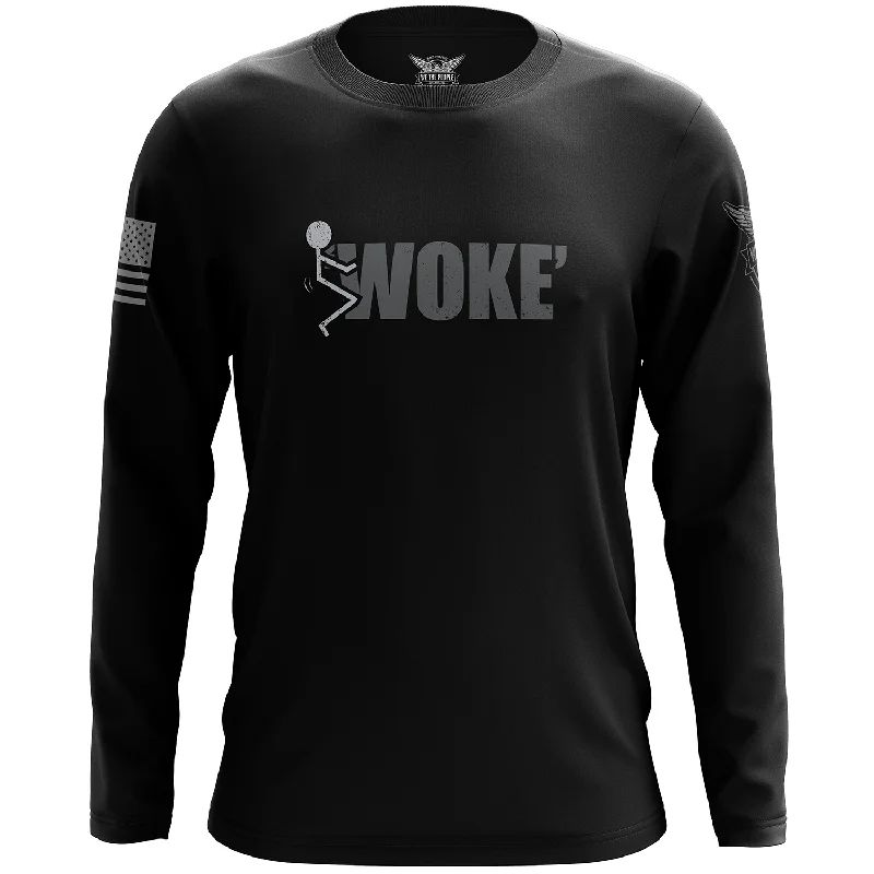 F'in Woke Long Sleeve Shirt Polished Men's Satin