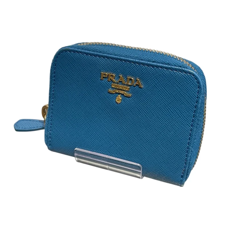 PRADA/Wallet/BLU/ Polished Men's Satin