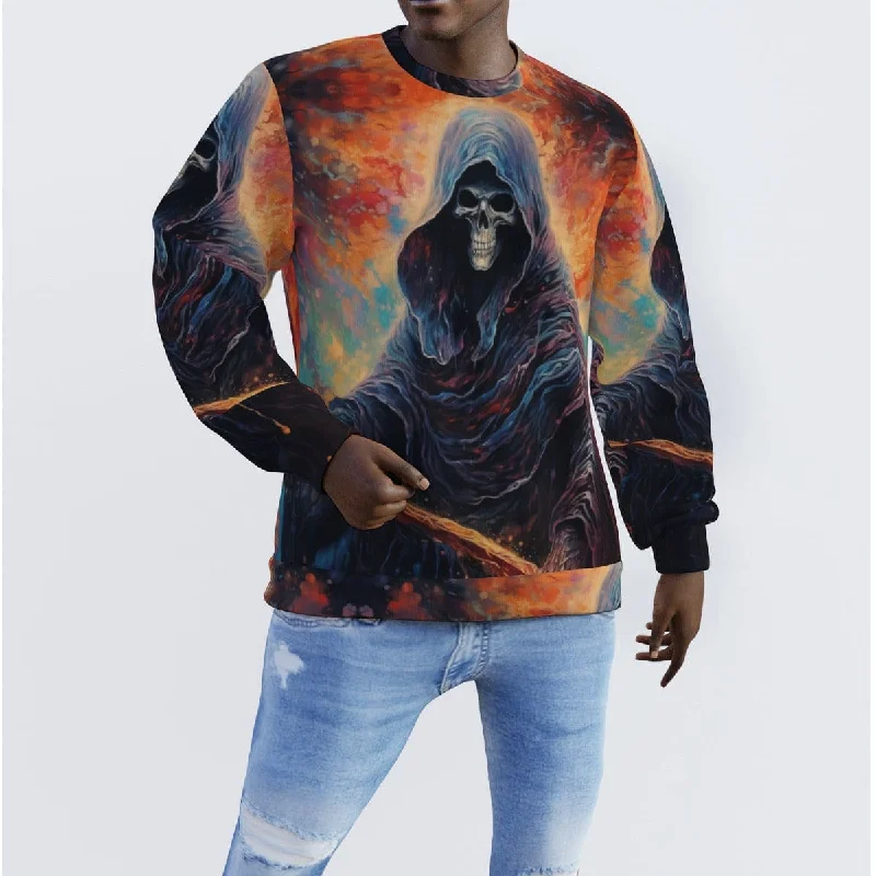 Men's Hooded Grim Reaper Long Sleeve Sweater Stylish Men's Tropical 