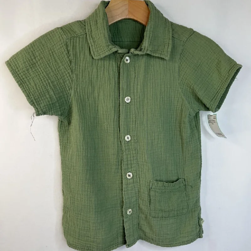 Size 8-9: Mabo Green Button-Up T-Shirt Masculine Men's 