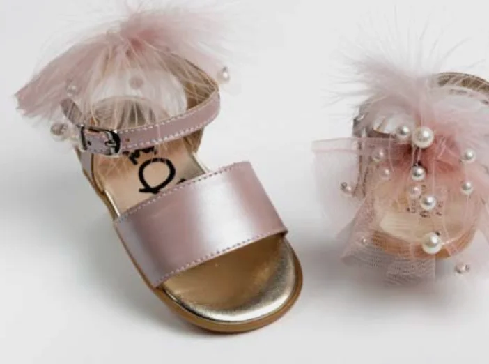 Girls Leather Pink Sandal British Gentleman Style