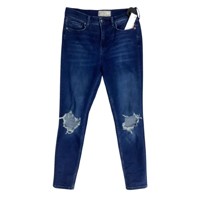 Jeans Skinny By Free People In Blue Denim, Size: 6 Streetwear Style