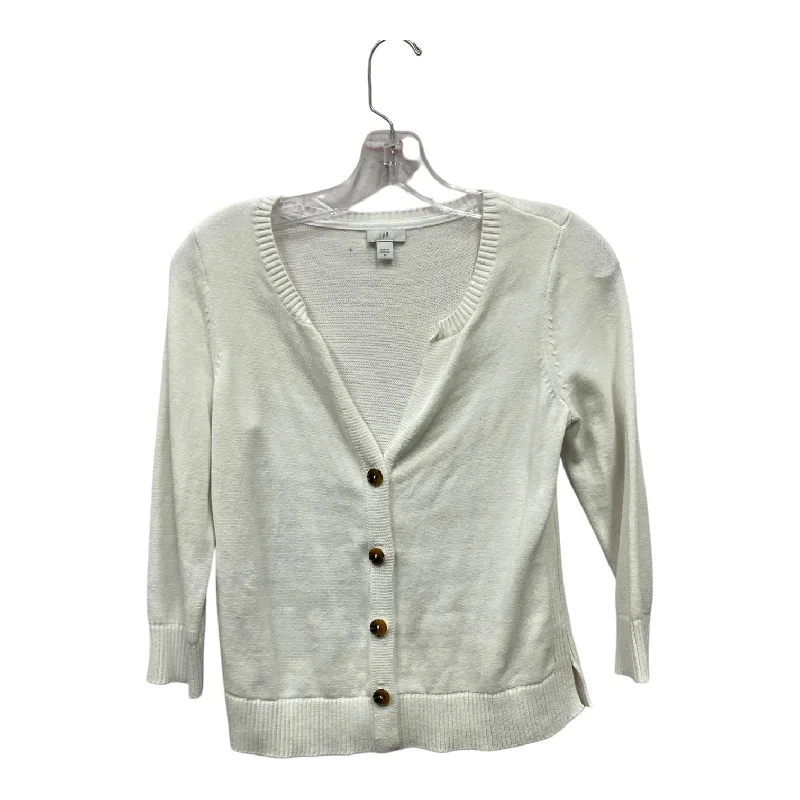 Sweater Cardigan By J. Jill In White, Size:Xs Organic